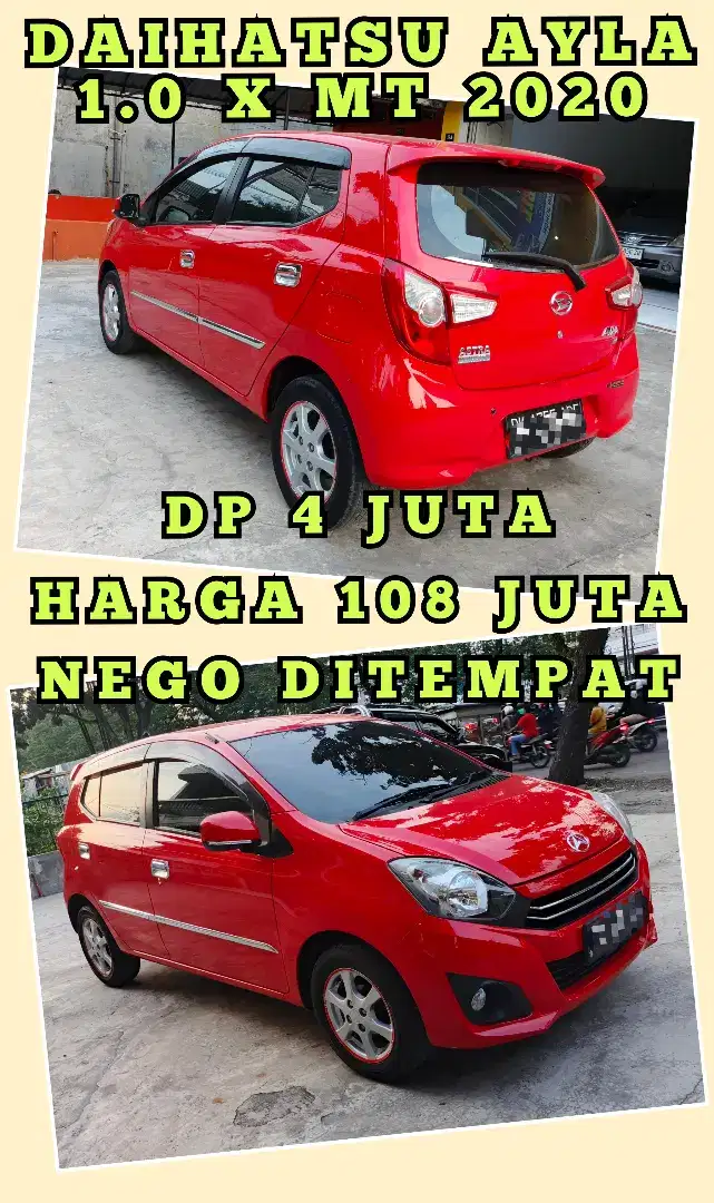 DAIHATSU AYLA 1.0 X MT 2020 DP 4 JUTA