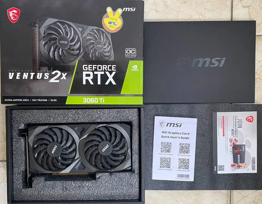 VGA MSI RTX 3060 Ti Ventus 2X 8GB GDDR6 Fullset Segel Garansi Resmi