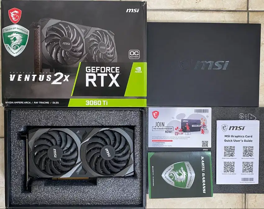 VGA MSI RTX 3060 Ti Ventus 2X 8GB GDDR6 Fullset Garansi Resmi Segel