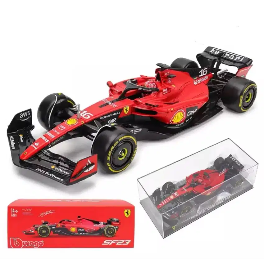 Burago 1/24 Scale Diecast F1 Scuderia Ferrari 16 Leclerc