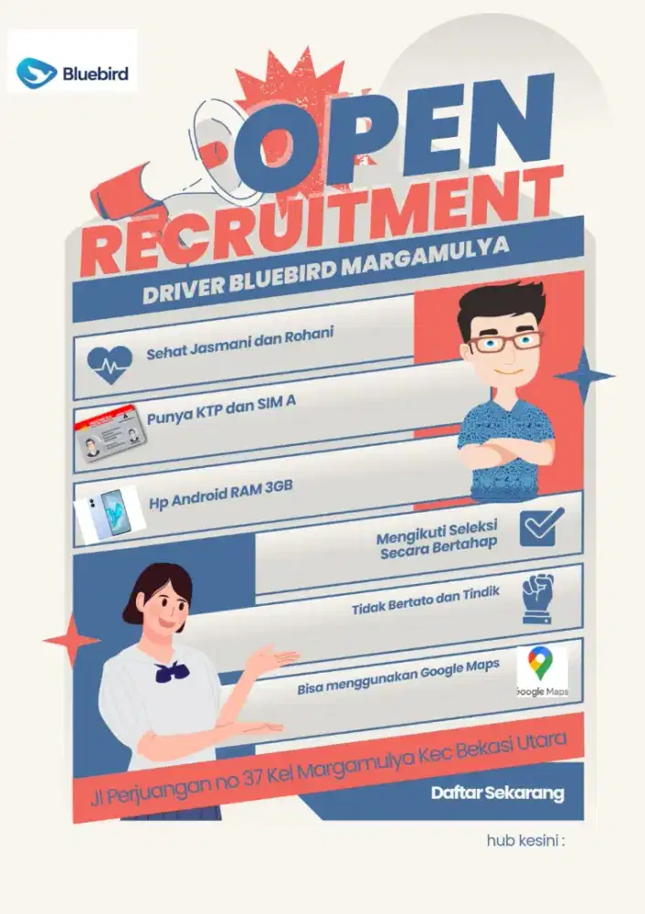 Loker Driver/pengemudi/Supir/Sopir Taksi Bluebird