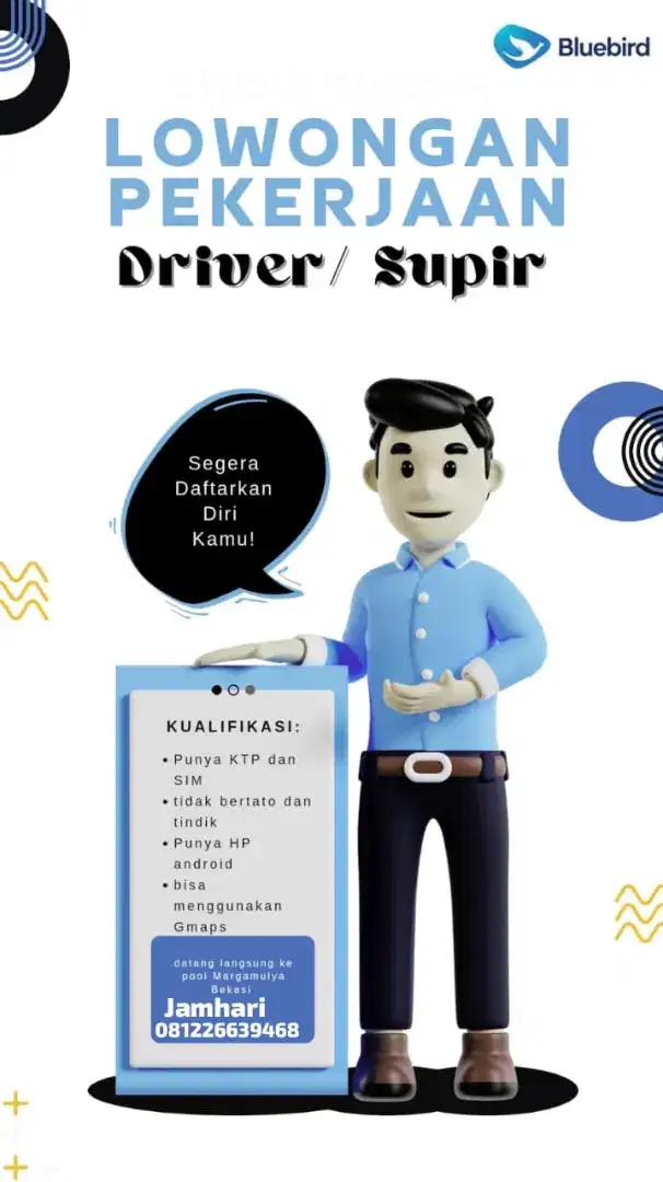 Loker Driver/pengemudi/Supir/Sopir Taksi Bluebird