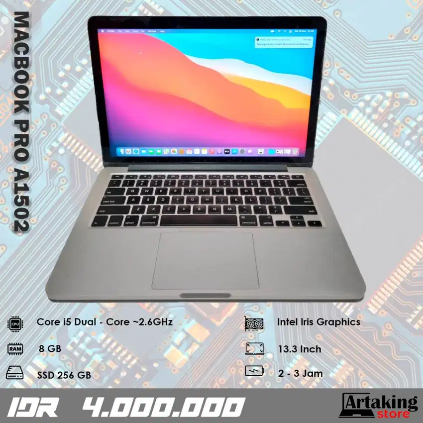 Macbook Pro A1502 (2014) - Core i5 - Ram 8 GB - SSD 256 GB