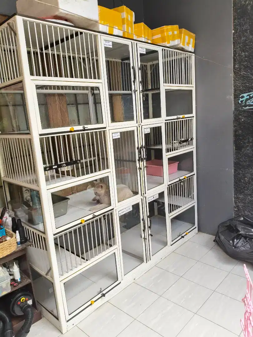 Kandang kucing aluminium 6 kotak