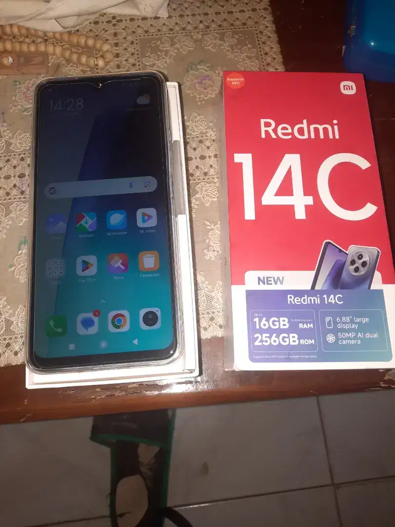 Xiomi redmi 14c ram 8/256 baru buka kotak jual aj butuh dana minat wa