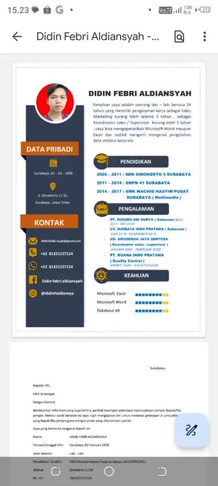 Cari pekerjaan apa aja .. pengalaman di Marketing