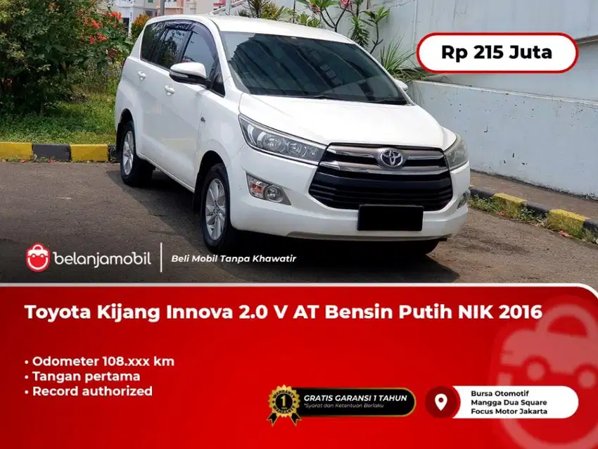 [TANGAN PERTAMA] Toyota Kijang Innova 2.0 V AT Bensin Putih 2016/2017