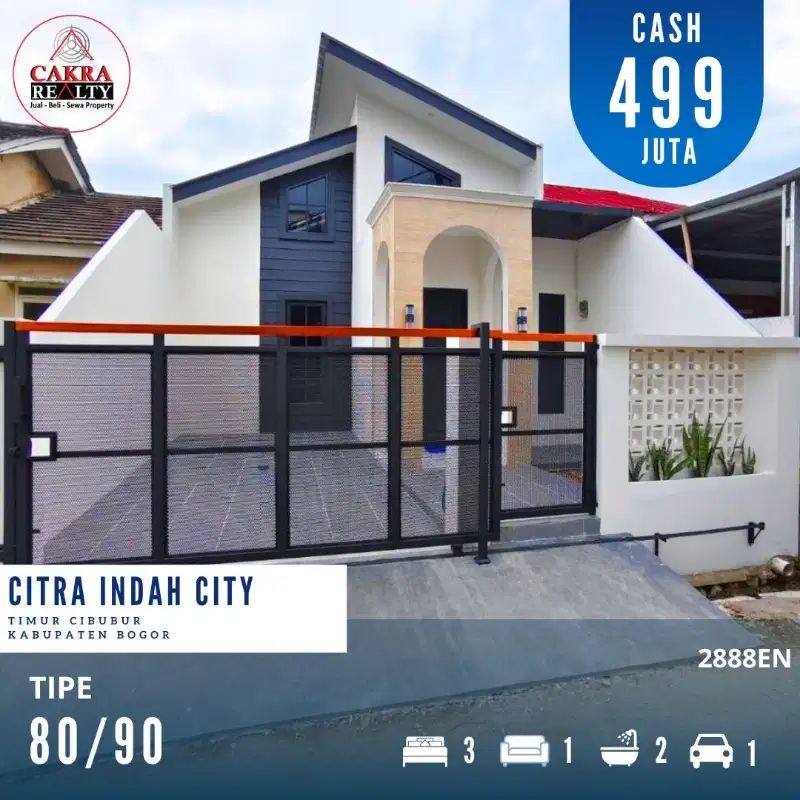 Rumah cantik minimalis di citra indah city jomggol