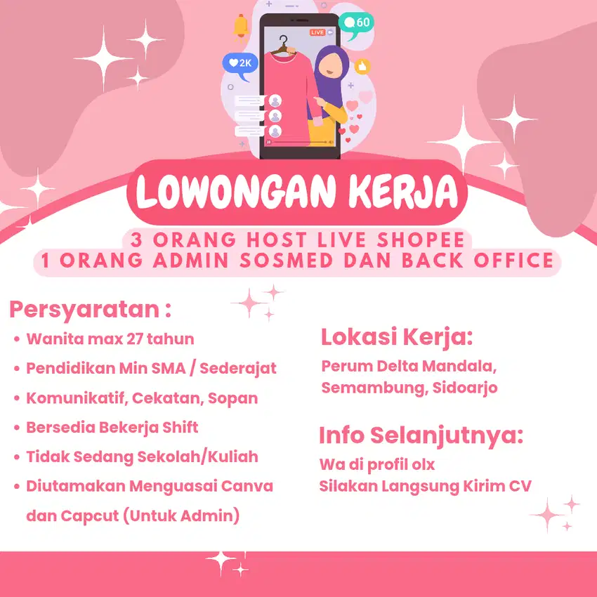 Lowongan Kerja Sosial Media dan Host