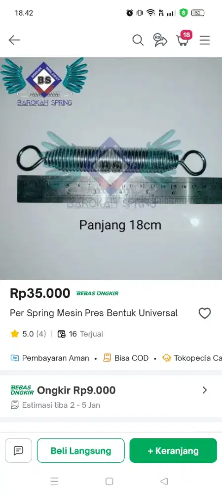 Per spring mesin tuas