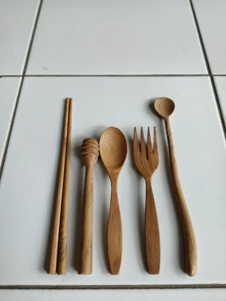Sendok set2 dari kayu Jati