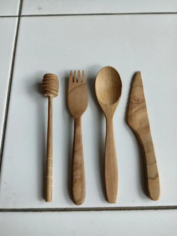 Sendok set3 dari kayu Jati