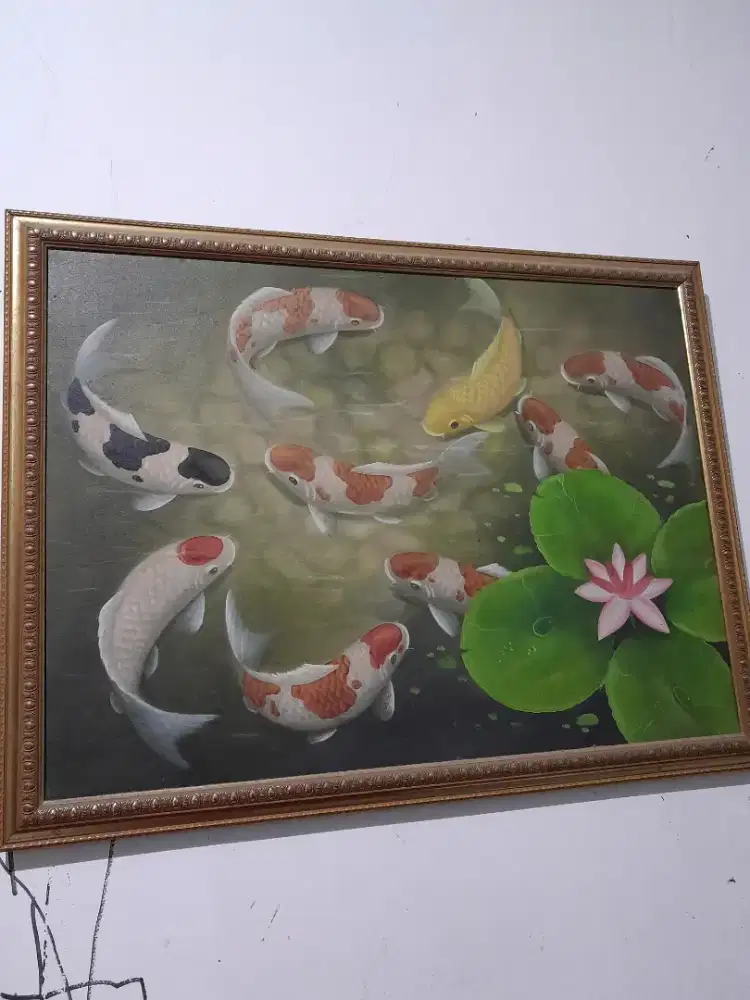 JUAL LUKISAN IKAN KOI KANVAS