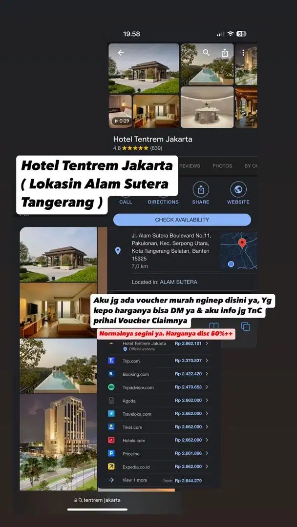 Voucher Hotel Menginap Murah Tentrem Jakarta di Alam Sutera Tangerang