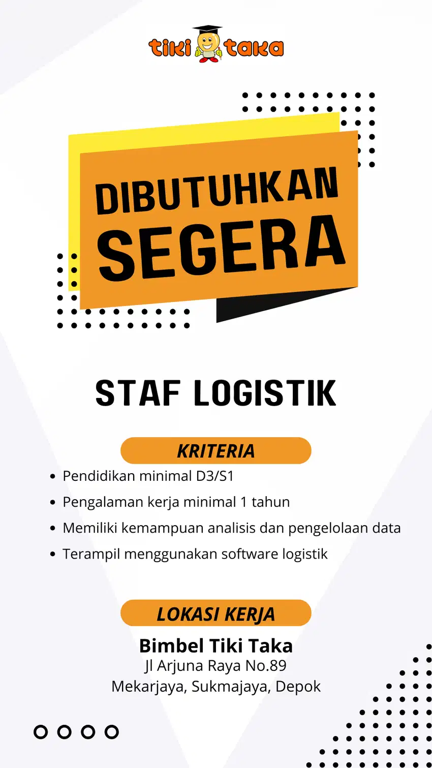 Lowongan Kerja Staf Logistik