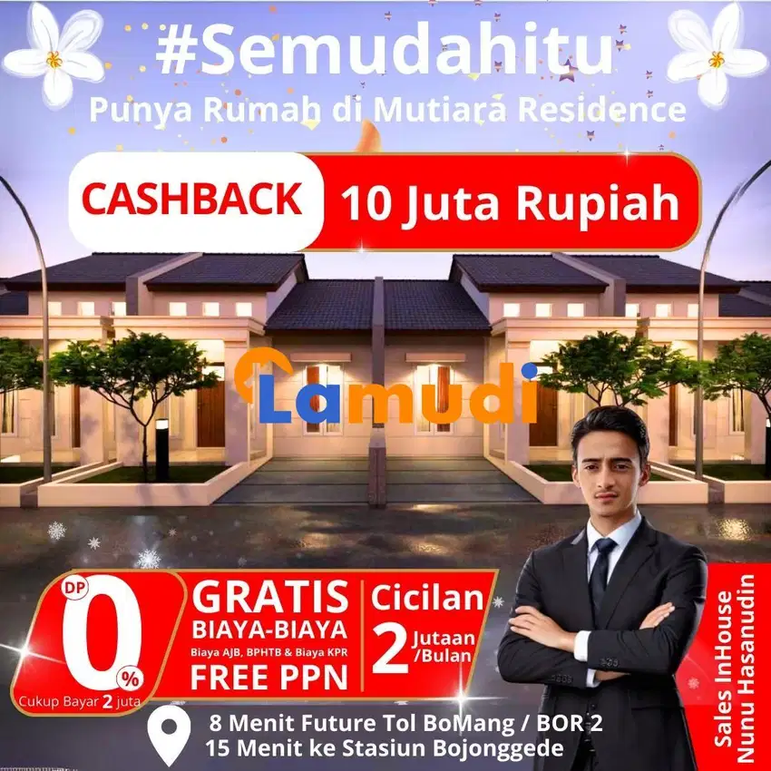 Mutiara Residence Rumah Siap Huni Tanpa DP Dapat Cashback 10 Jt