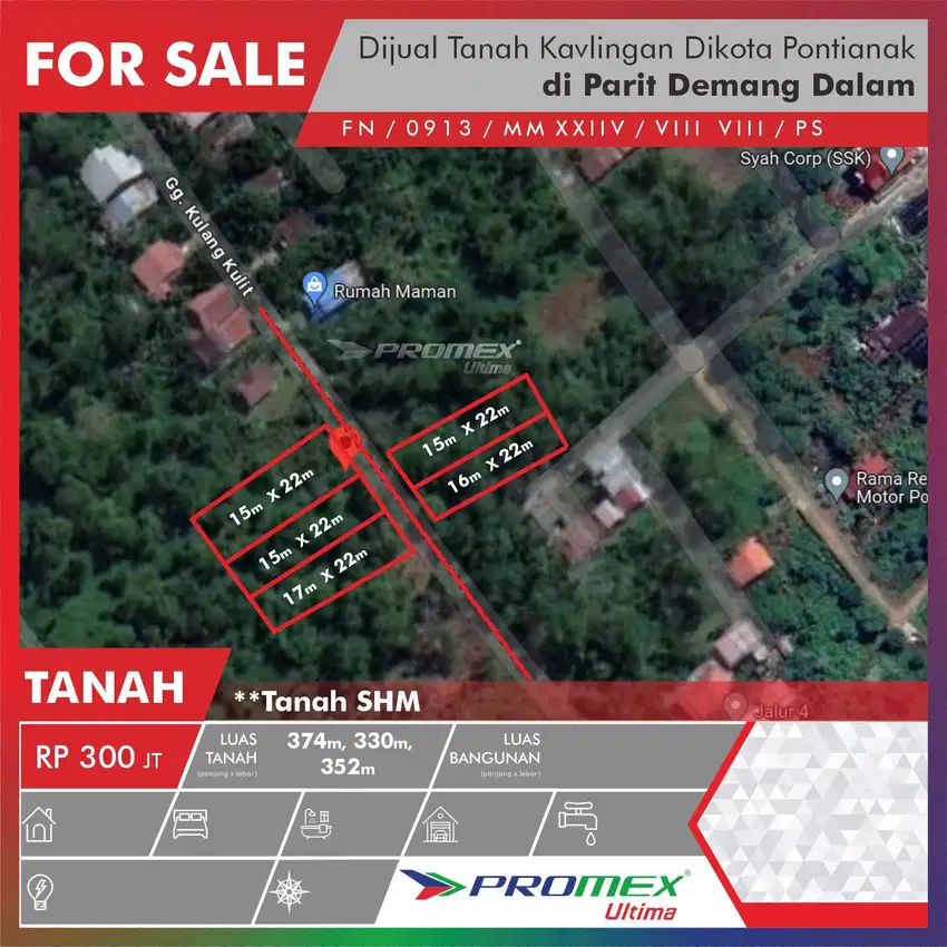 Dijual Tanah Kavlingan Dikota Pontianak