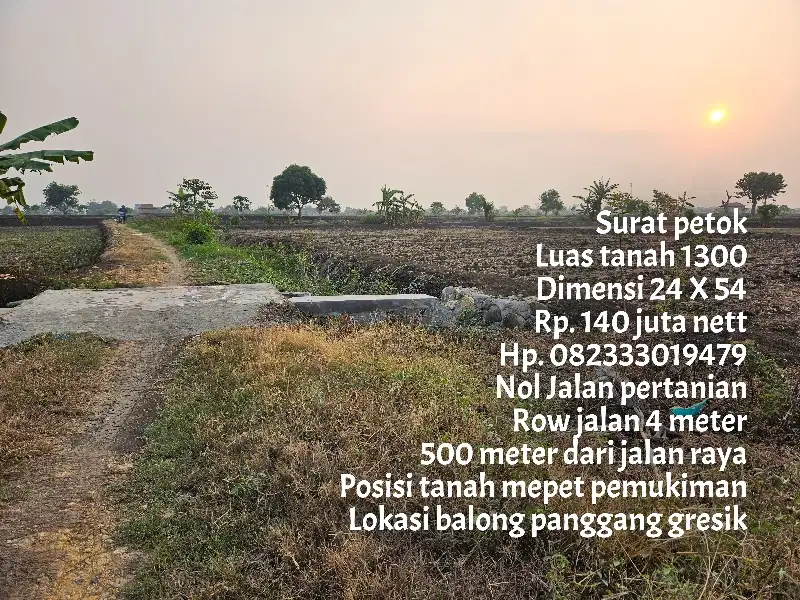 Tanah nol jalan pertanian mepet pemukiman