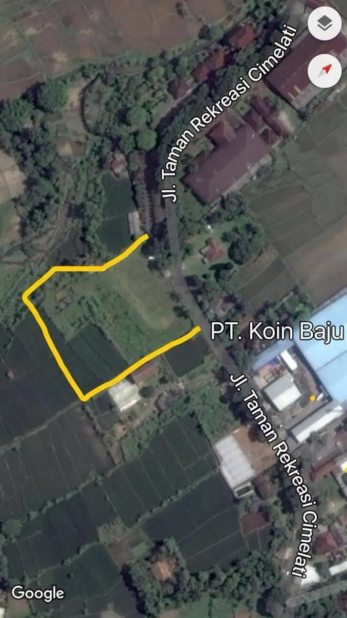 Jual Tanah Kosong 9890 m2 Cimelati Cicurug Sukabumi