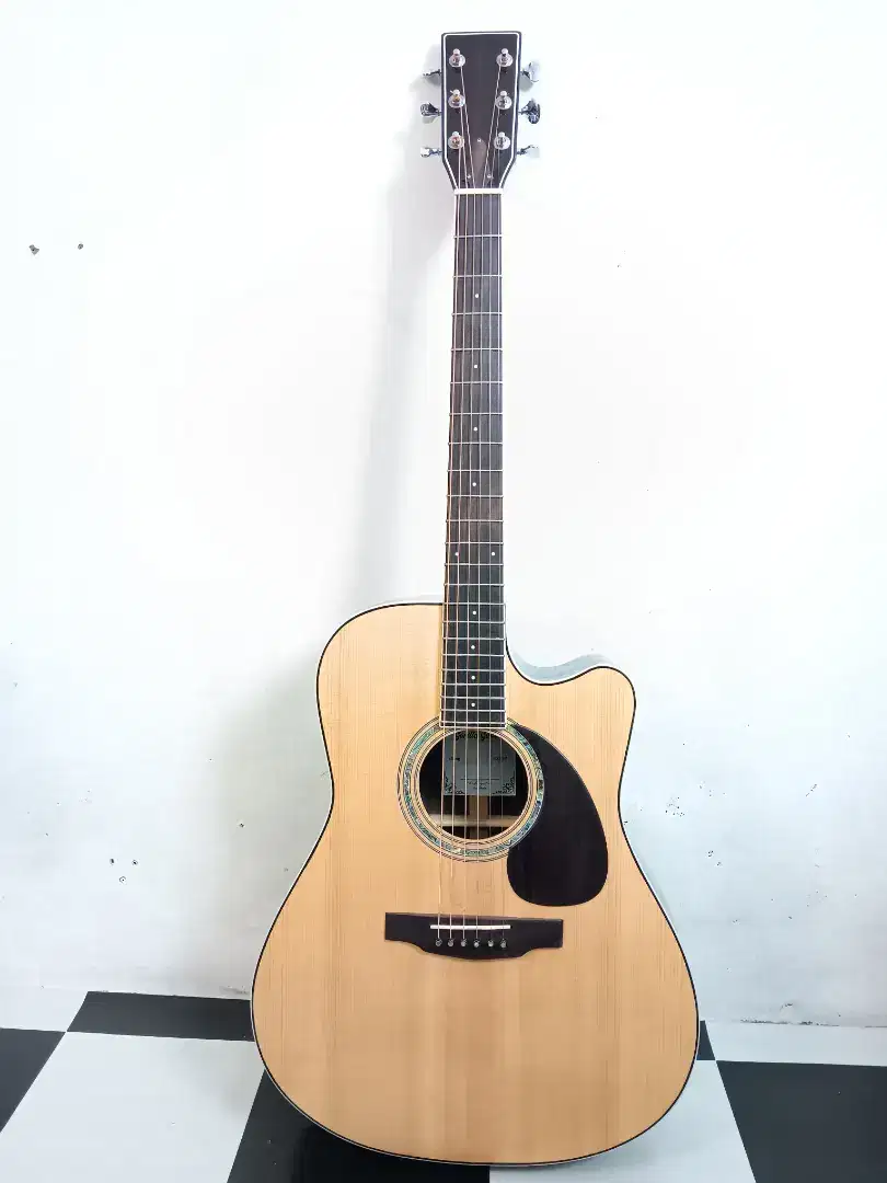 Gitar akustik elektrik full kayu solid