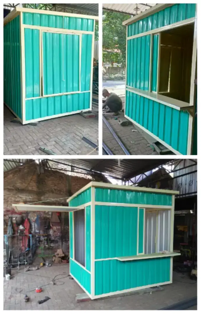 kontainer mini cafe biru tosca kopi coffeshop