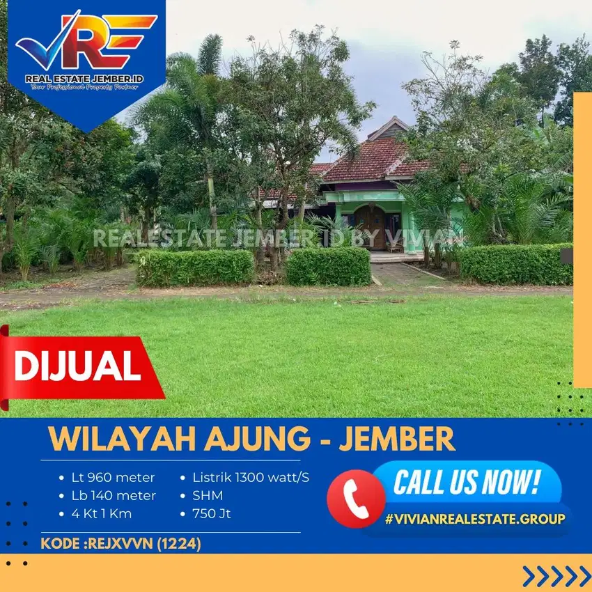 RUMAH DAN LAHAN LUAS DEKAT JSG AJUNG JEMBER