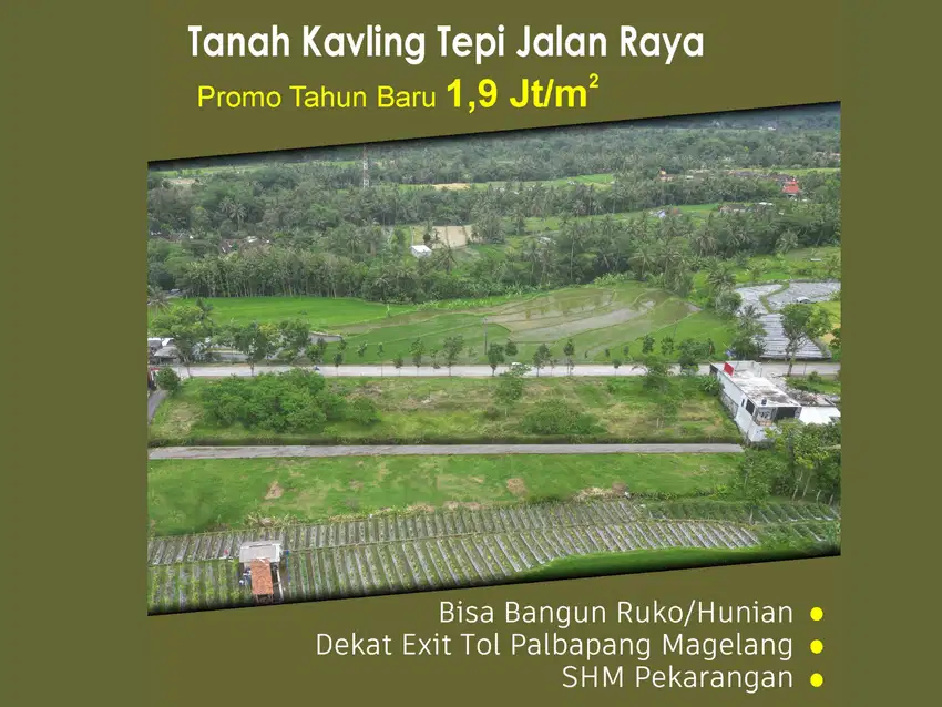 View Merapi, Tanah Dijual Tepi Jl Utama Magelang-Boyolali, Cocok Usaha