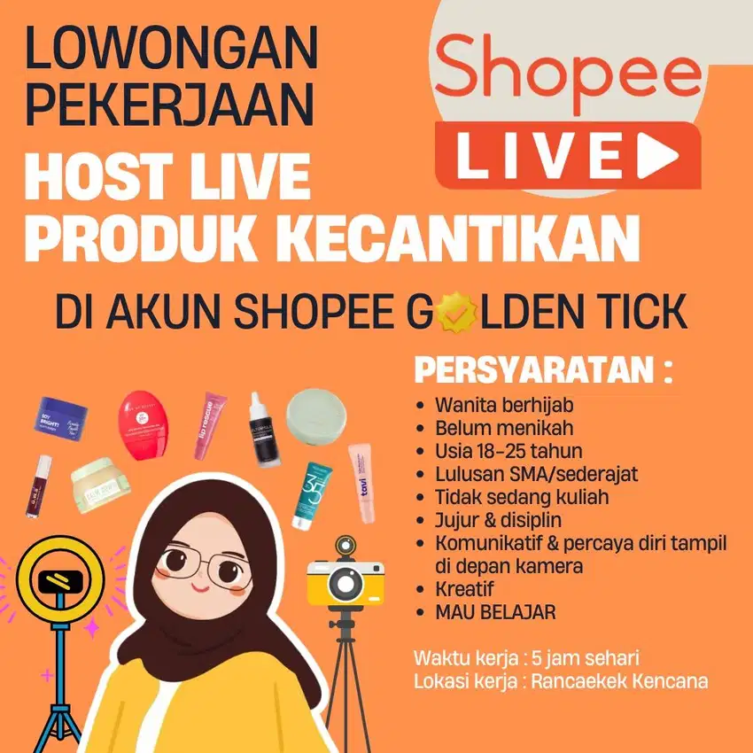 HOST LIVE STREAMING PRODUK KECANTIKAN DI SHOPEE