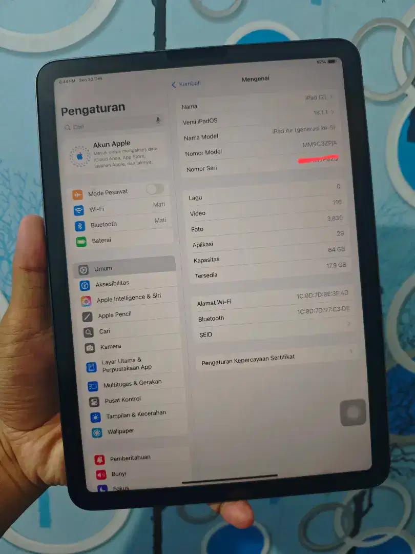 iPad Air 5 M1 64 GB Wifi only