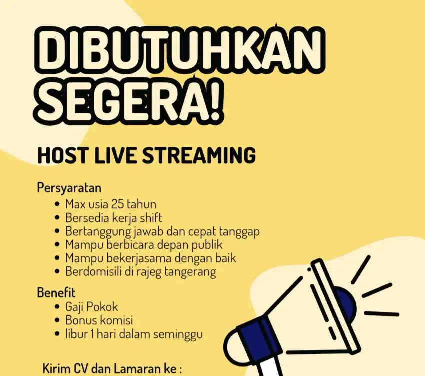 LOWONGAN KERJA HOST LIVE