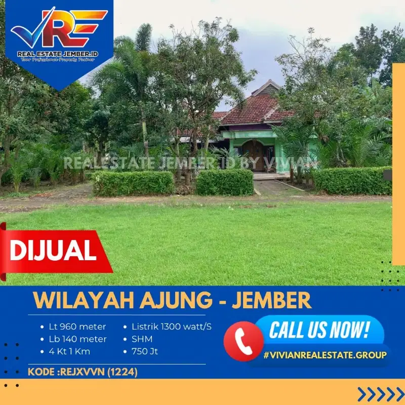 RUMAH DAN HALAMAN LUAS DI AJUNG JEMBER