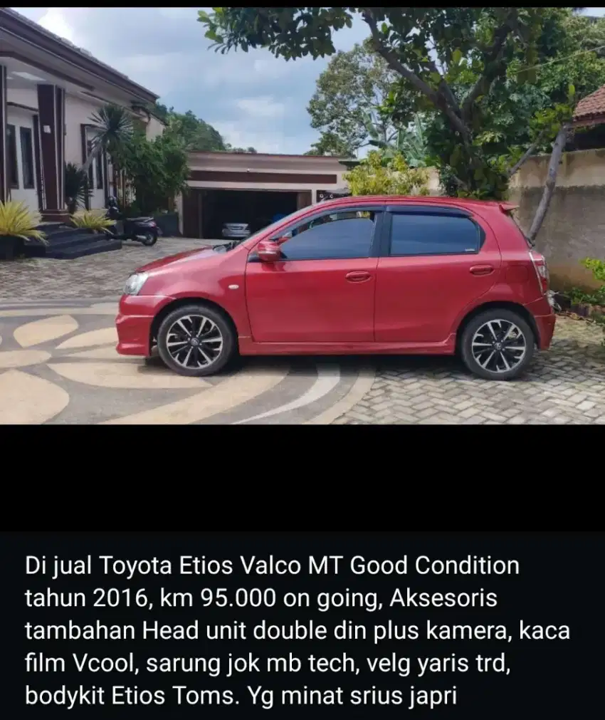 Di Jual Toyota Etios Valco 1.2 E MT 95 Juta Nego