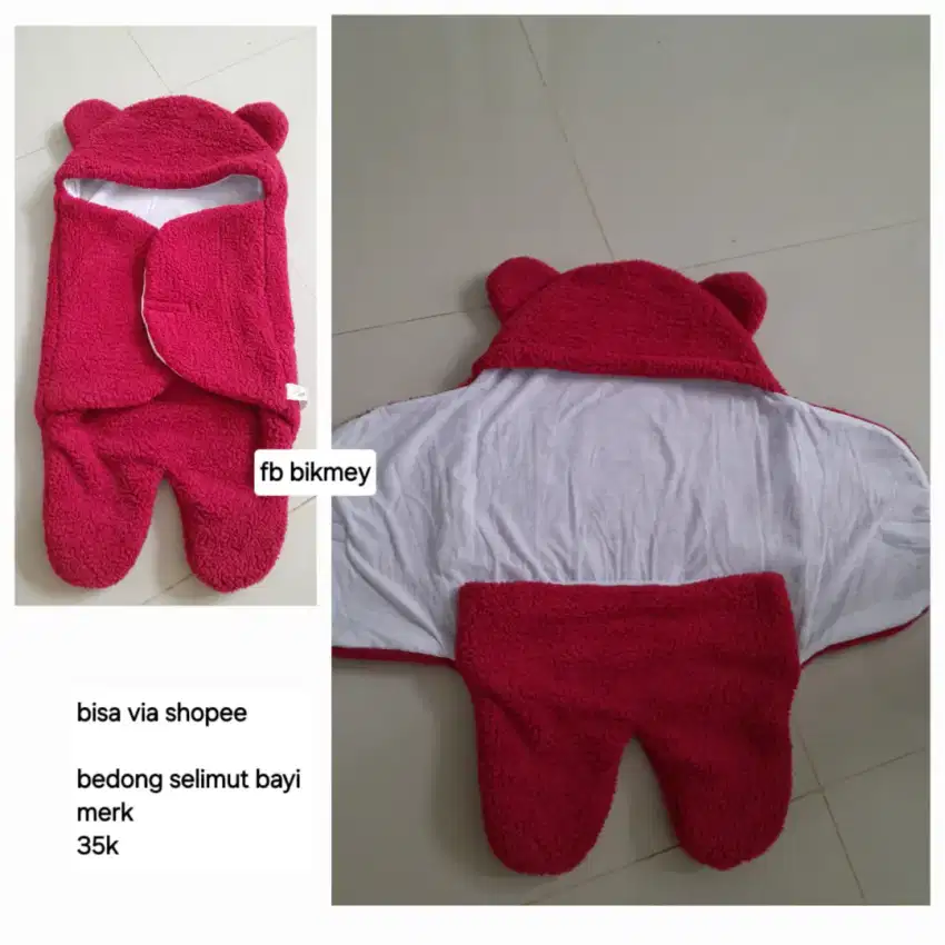 Selimut bayi warna merah