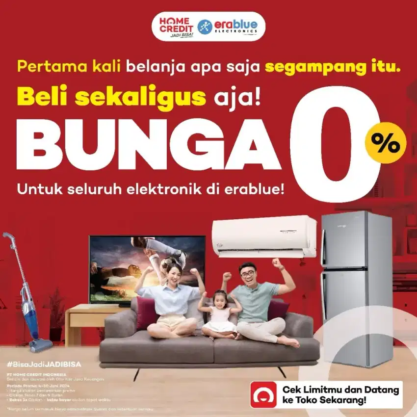 KULKAS 2 PINTU SHARP BISA DICICIL DENGAN HOME CREDIT