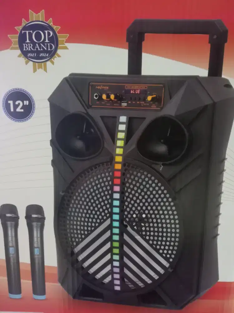 Portable speaker 12inch+2mic, baru 700rb