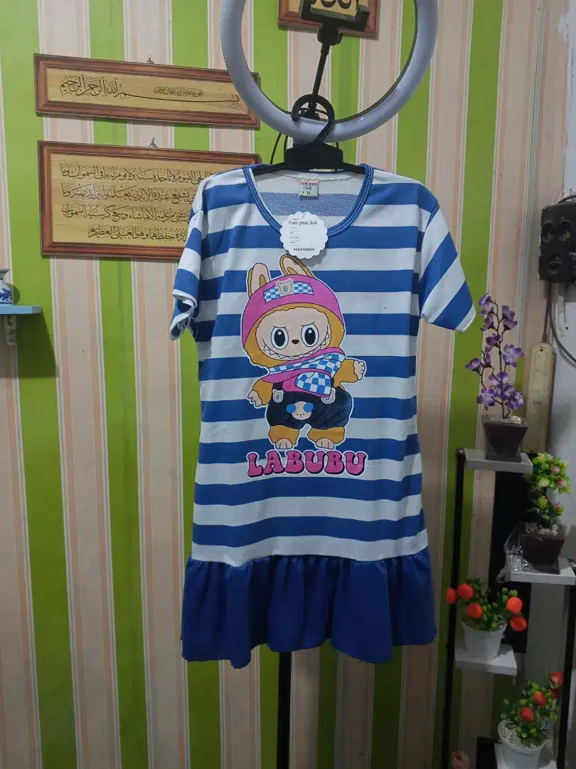 Daster salur labubu anak perempuan