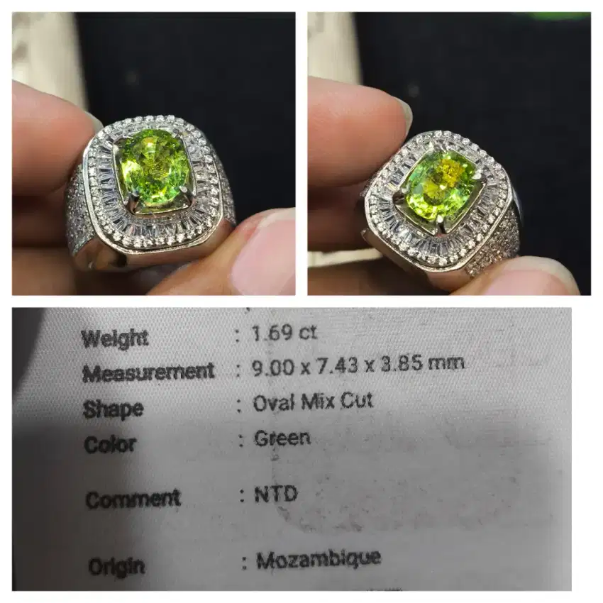 Natural Green Tourmaline 2.20 crt bukan zambrud bukan safir