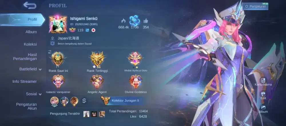 Jual Akun Mobile Legends Sultan