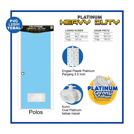 Pintu Kamar Mandi PVC Platinum