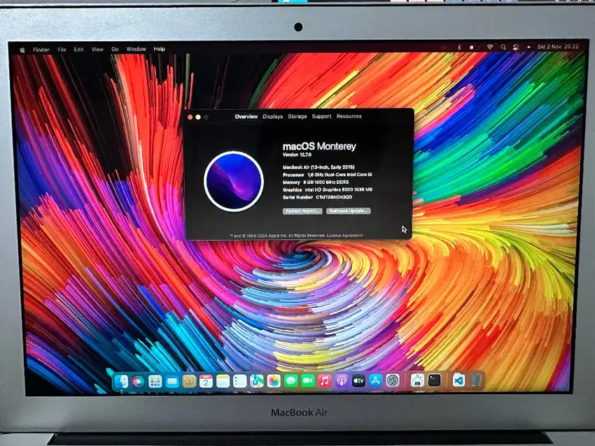 Macbook Air 2015 MMGG2 Core i5 Ram 8GB SSD 256GB