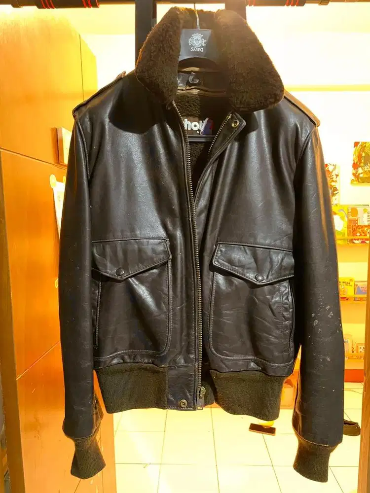 SCHOTT A-2 Naked Cowhide Leather Flight Jacket