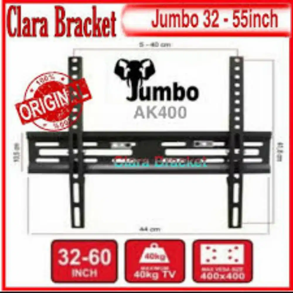 Bracket TV 50an inc plus bracket terdekat