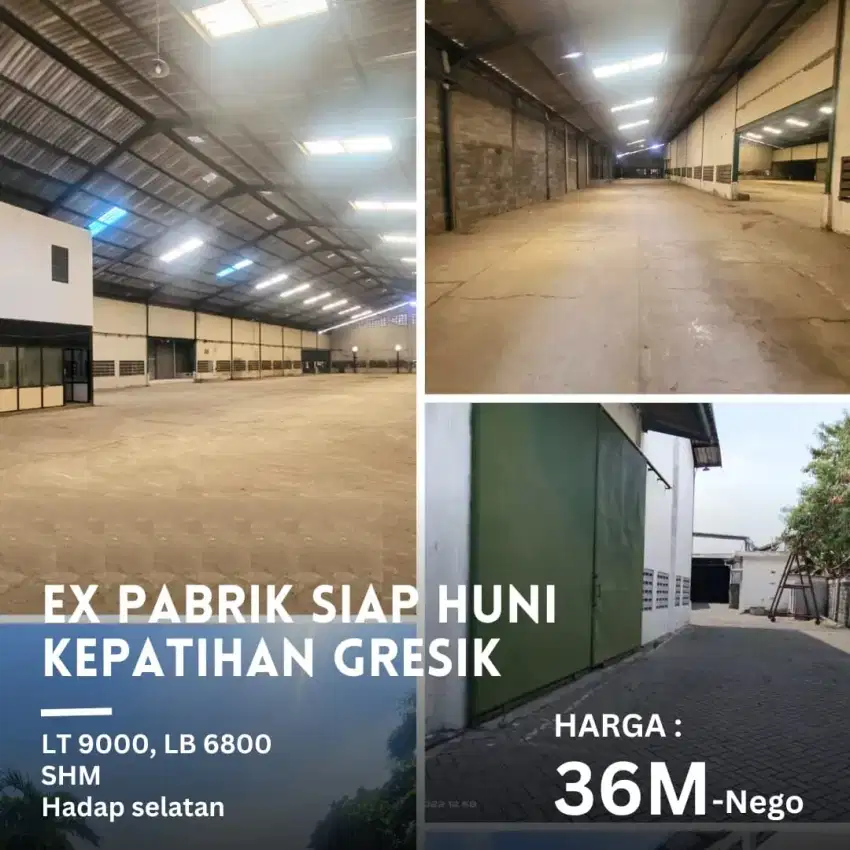 Dijual ex pabrik di kepatihan industri Gresik pabrik sangat terawat