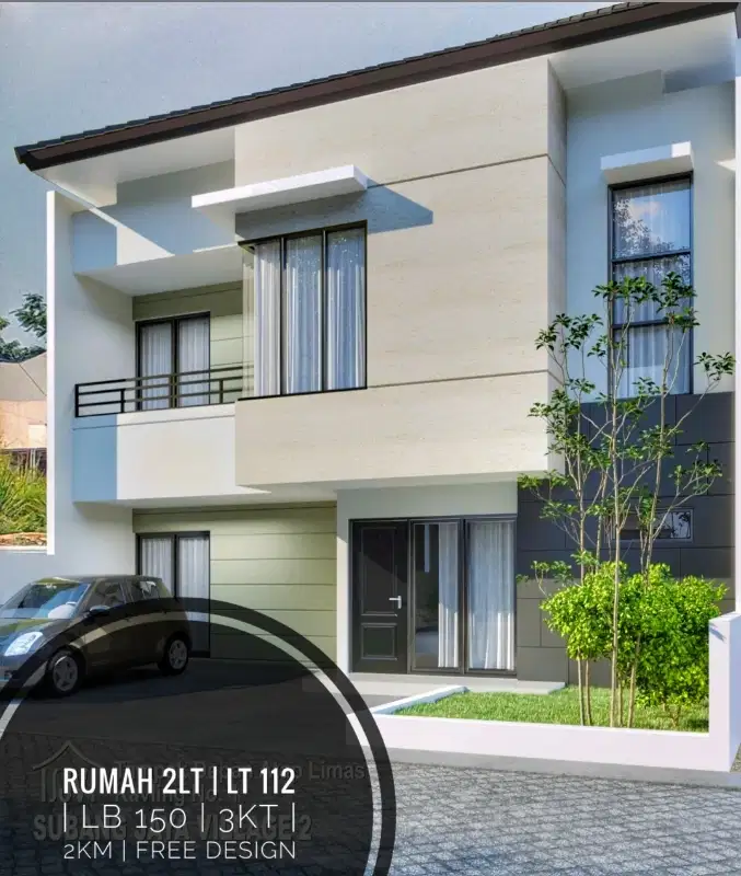 Dijual rumah siap bangun free design dua lantai nempel kota