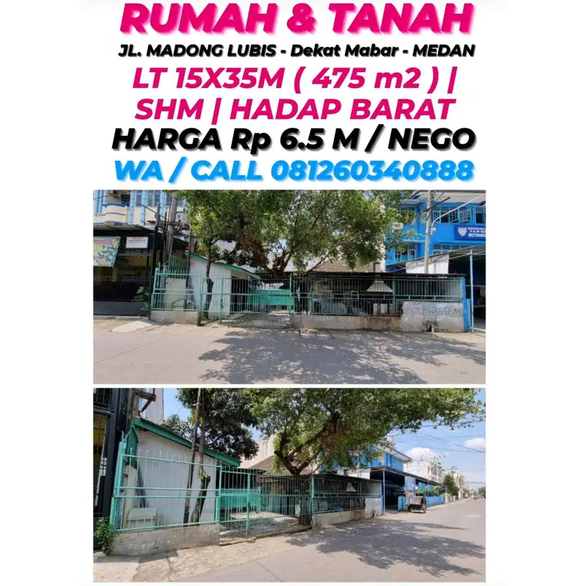 DI JUAL RUMAH JALAN MADONG LUBIS