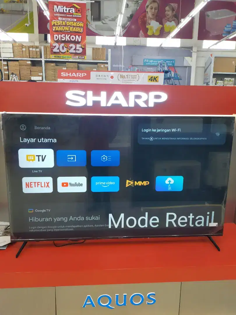 LED TV SHARP GOOGLE TV 65 INC, BUNGA MULAI 0%