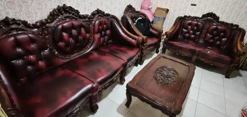 DIJUAL CEPAT 1 SET SOFA JATI