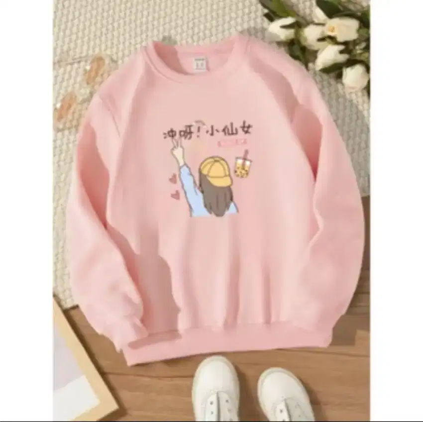 Sweater crewneck wanita buildnup