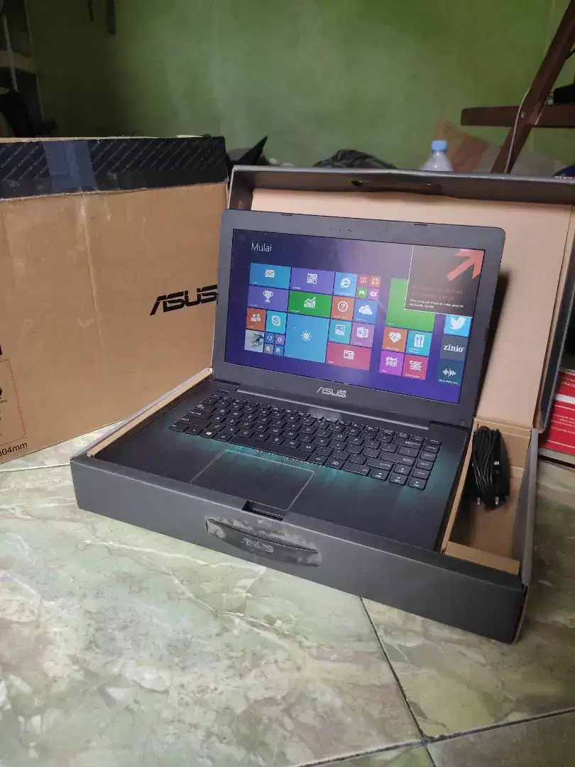 Laptop Asus x453ma ram 2gb hdd 500gb fullset