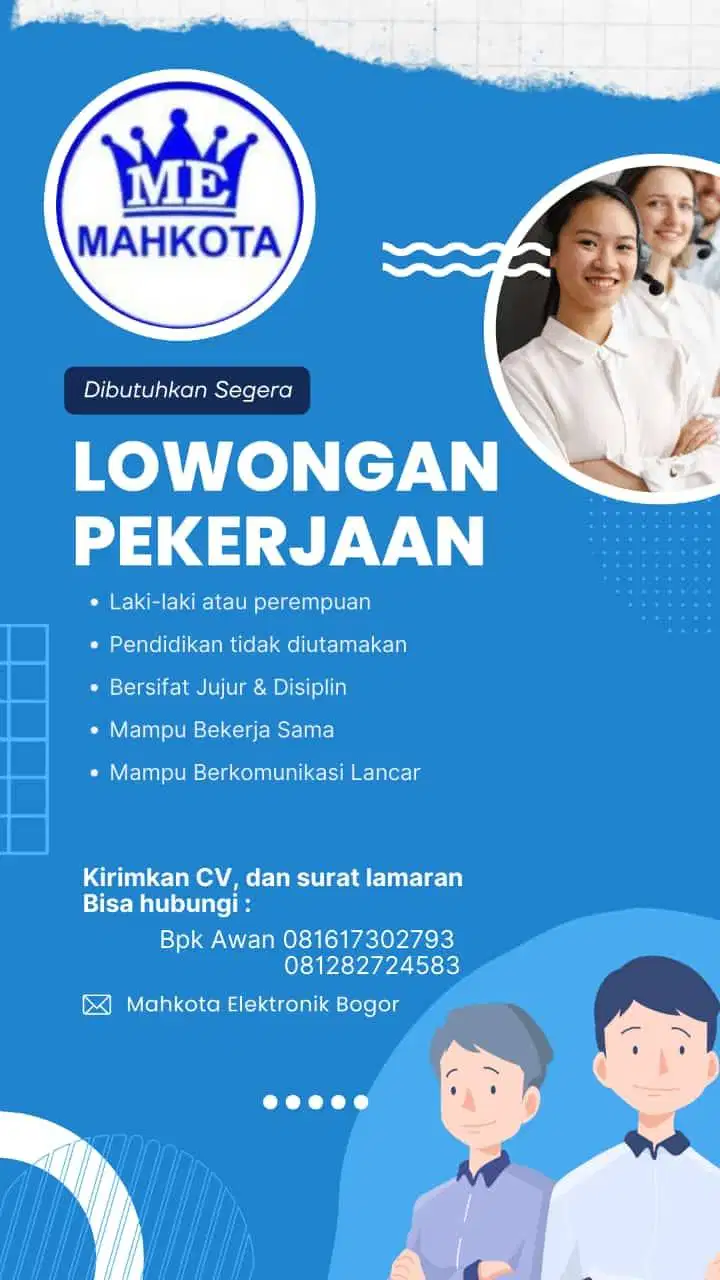 LOWONGAN KARYAWAN MAHKOTA BOGOR